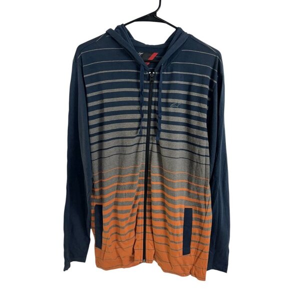 Alpinestars Zip Up Hoodie Long Sleeve Navy Size M New - Picture 2 of 7